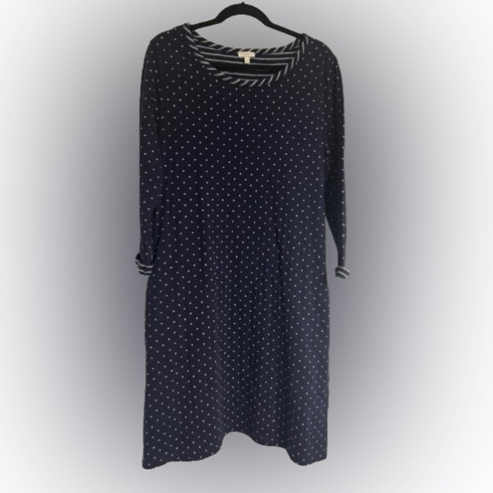Talbots Polka Dot and Stripe Dress Sz L